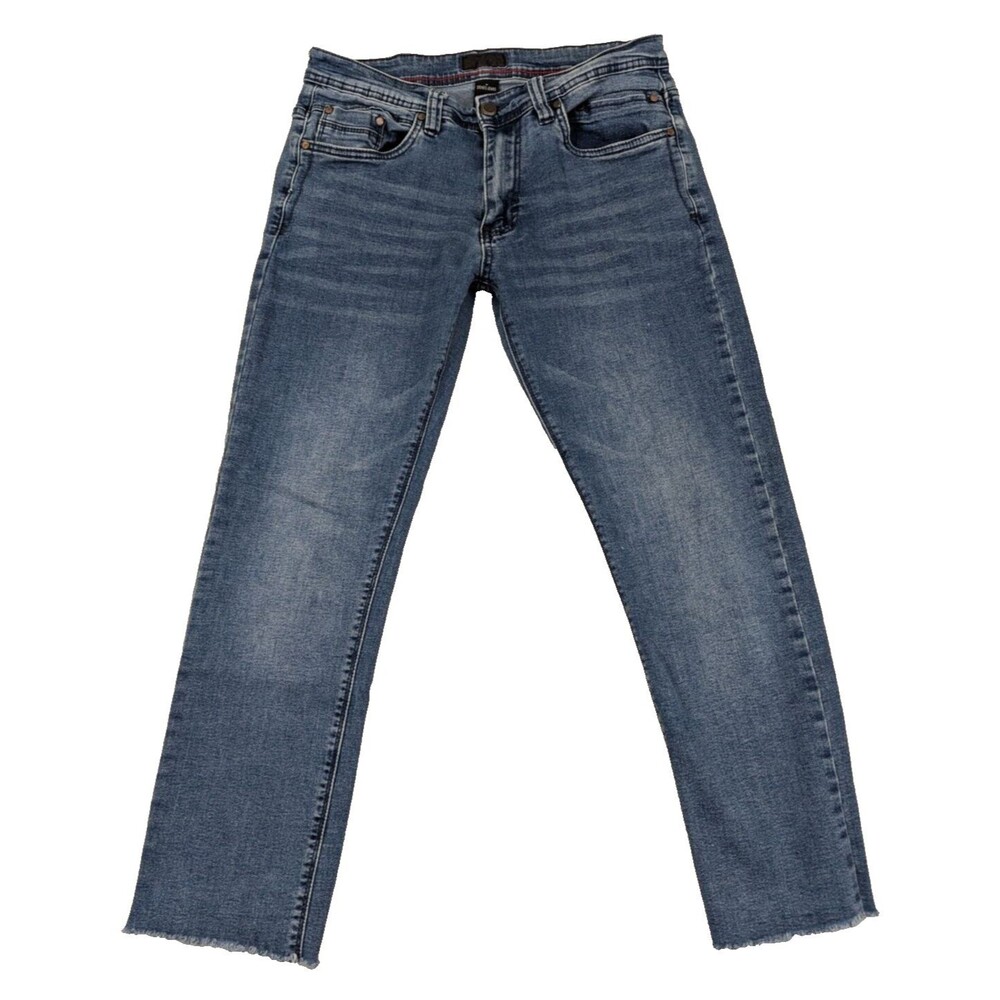 Steve's Jeans Women's Jeans Low Rise 28x25 Blue Stretch Denim Raw Hem Frayed